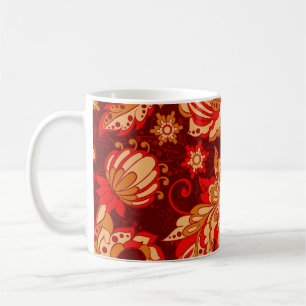 Elegante ethnische Blume Nahtloses Muster Kaffeetasse