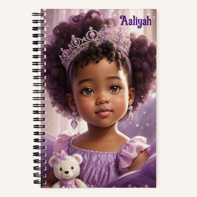 Elegante ethnische Lila Prinzessin Notizbuch (Vorderseite)