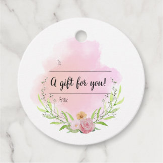 Élégante étiquette cadeau d'aquarelle - "Un cadeau