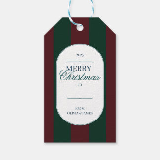 Élégante étiquette cadeau de Noël à carreaux tarta