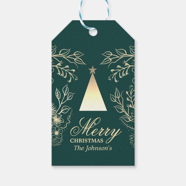 Élégante étiquette cadeau de Noël personnalisée (Devant)