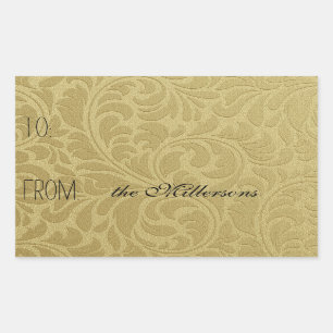 Élégante étiquette cadeau Feuille or