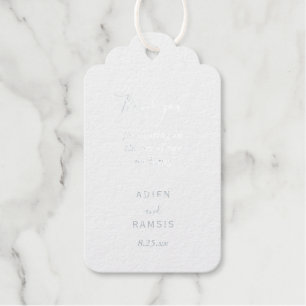 Élégante étiquette cadeau Mariage Foil moderne Blu