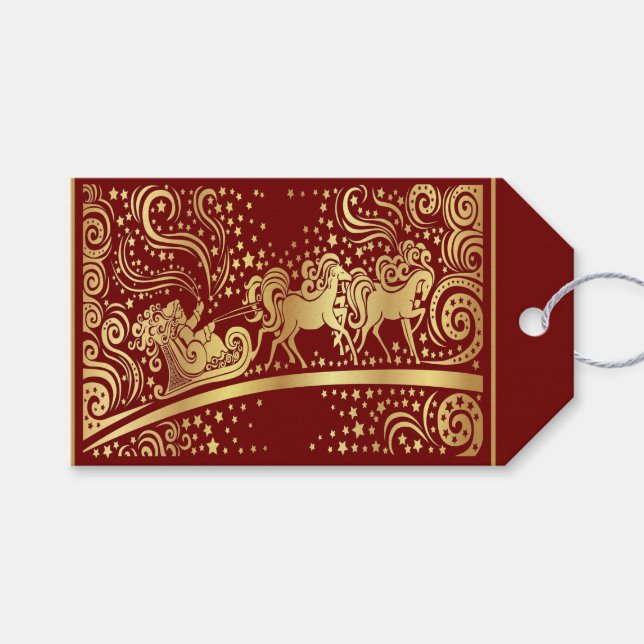 Élégante étiquette cadeau or - SRF (Devant (Horizontal))