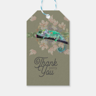 Élégante étiquette cadeau peinte Chameleon