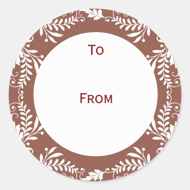 Élégante étiquette cadeau personnalisé Brown (Devant)