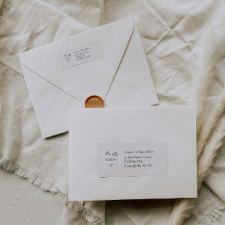 Élégante étiquette d'adresse de retour avec callig