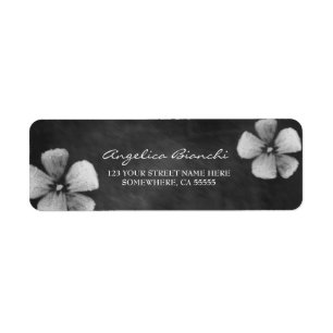 Élégante étiquette d'adresse de retour des fleurs 