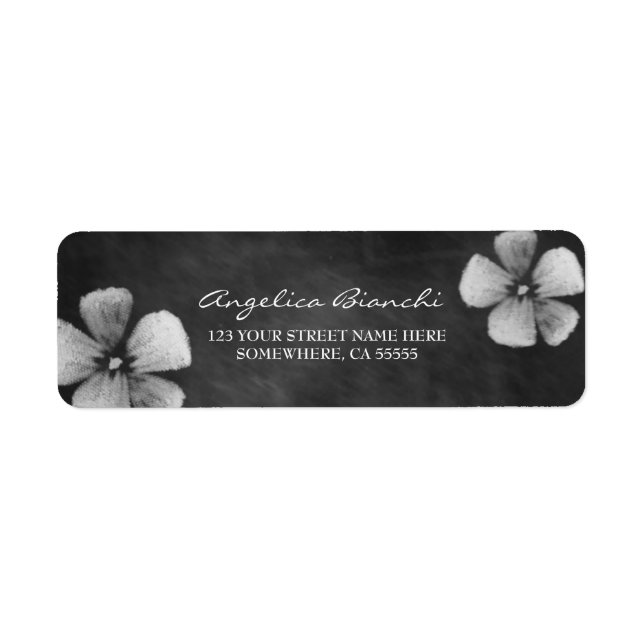 Élégante étiquette d'adresse de retour des fleurs  (Devant)