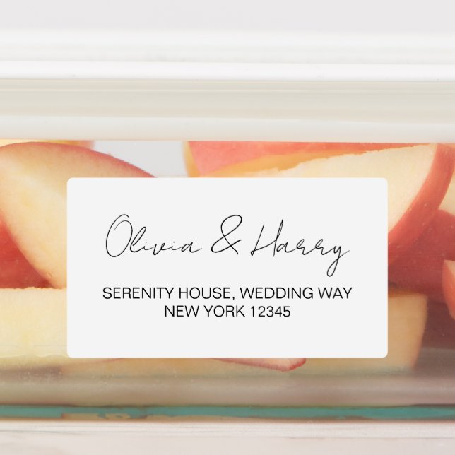 Élégante étiquette d'adresse de retour imperméable (Apposé)