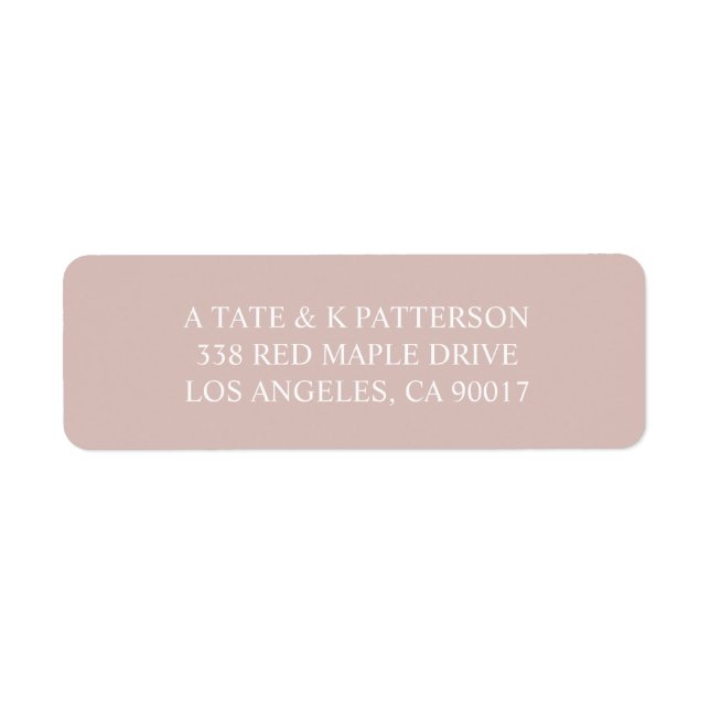 Élégante étiquette d'adresse de retour rose pastel (Devant)