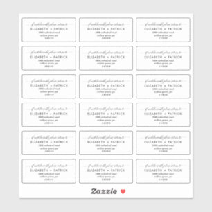 Élégante étiquette d'adresse de retour transparent