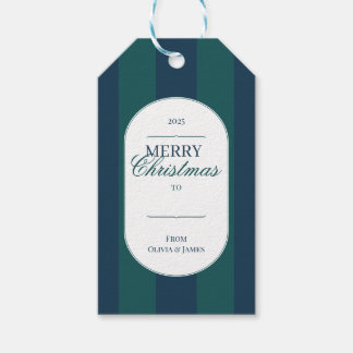 Élégante étiquette de cadeau de Noël à carreaux ta
