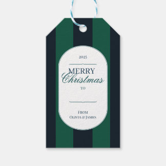 Élégante étiquette de cadeau de Noël à carreaux ta