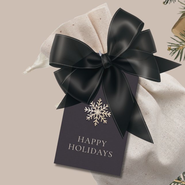 Élégante étiquette de jour férié de flocon de neig (Créateur téléchargé)