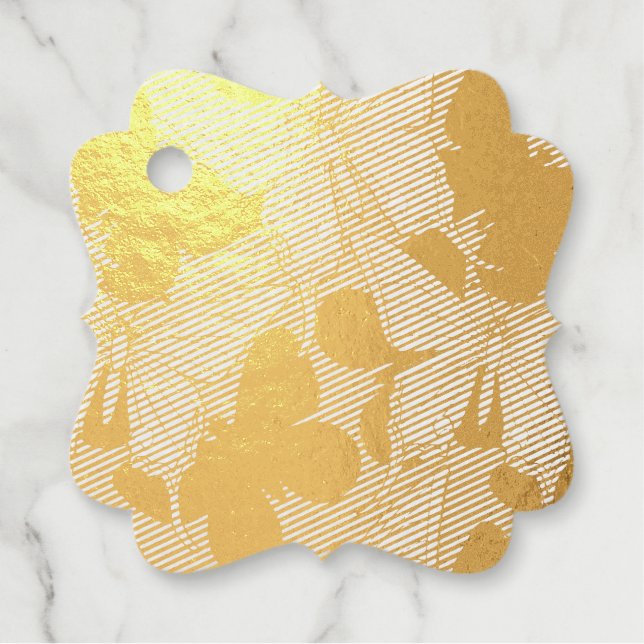 Élégante étiquette de papillon d'or (Devant)