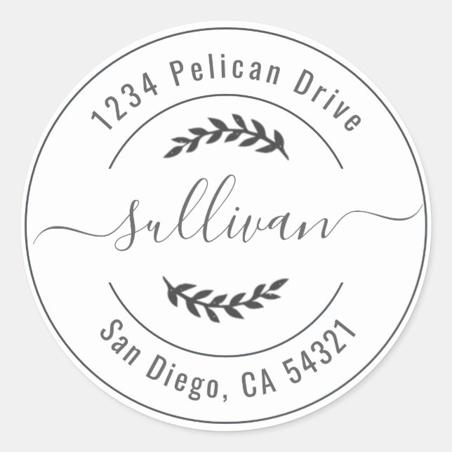 Élégante étiquette de retour d'adresse de script d (Devant)