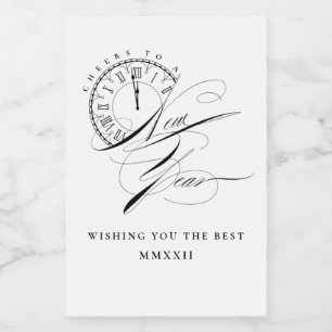 Élégante étiquette de vin miniature pour le Nouvel