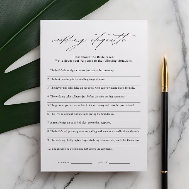 Elégante Etiquette Fête des mariées 911 Carte de j (Créateur téléchargé)