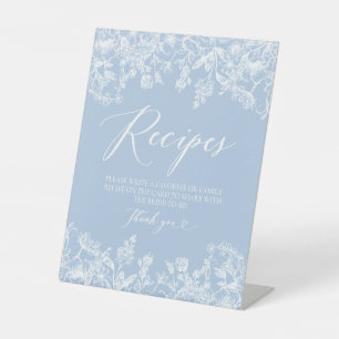 Elegante Etwas Blue Brautparty Rezept Card Sockelschild