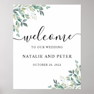 Elégante Eucalyptus Affiche de bienvenue Mariage