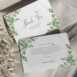 Elegante Eucalyptus-Blätter Dankeskarte