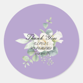 Elegante eucalyptus botanische Sommerhochzeit Runder Aufkleber