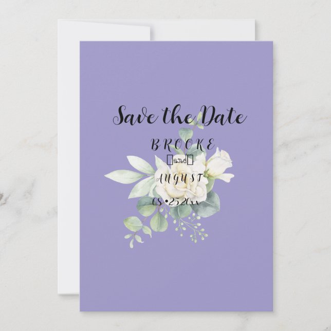 Elegante eucalyptus botanische Sommerhochzeit Save The Date (Vorderseite)