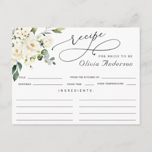 Elegante Eucalyptus Brautparty Rezept Card Postkarte