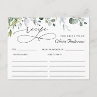 Elegante Eucalyptus Brautparty Rezept Card