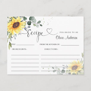 Elegante Eucalyptus Brautparty Rezept Card Postkarte