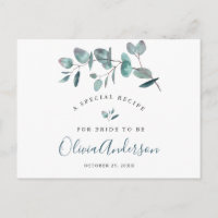 Elegante Eucalyptus Brautparty Rezept Card