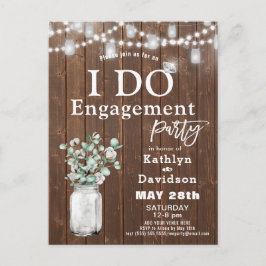 Elegante Eucalyptus Mason Jar I DO Engagement Part Einladungspostkarte