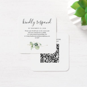 Elegante Eucalyptus QR Code UAWG Enclosure Card