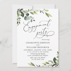 Elegante Eucalyptus Watercolor ENGAGEMENT PARTY Einladung