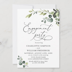 Elegante Eucalyptus Watercolor ENGAGEMENT PARTY Einladung