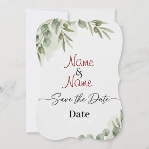 Elegante Eucalyptus Watercolor "Save the Date" Kar Save The Date