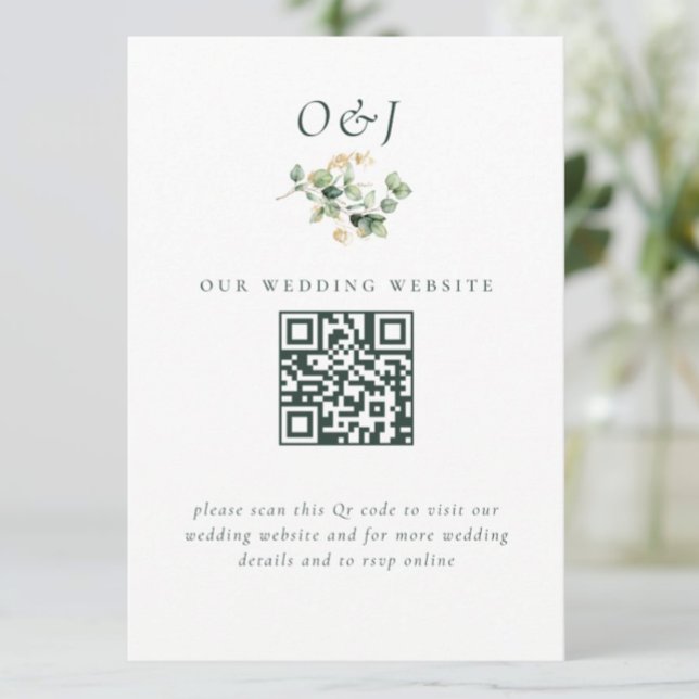 Elegante eucalyptus Wedding Website Enclosure Card Begleitkarte (Von Creator hochgeladen)