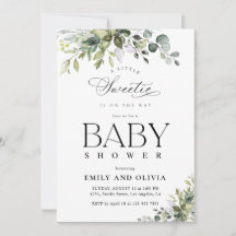 Elegante Eukalyptus-Baby-Shower-Einladung