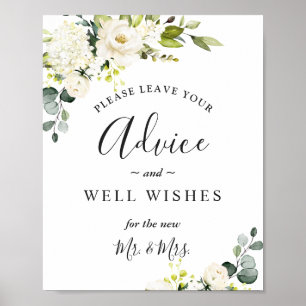 Elegante Eukalyptus-Beratung und gute Hochzeitwüns Poster