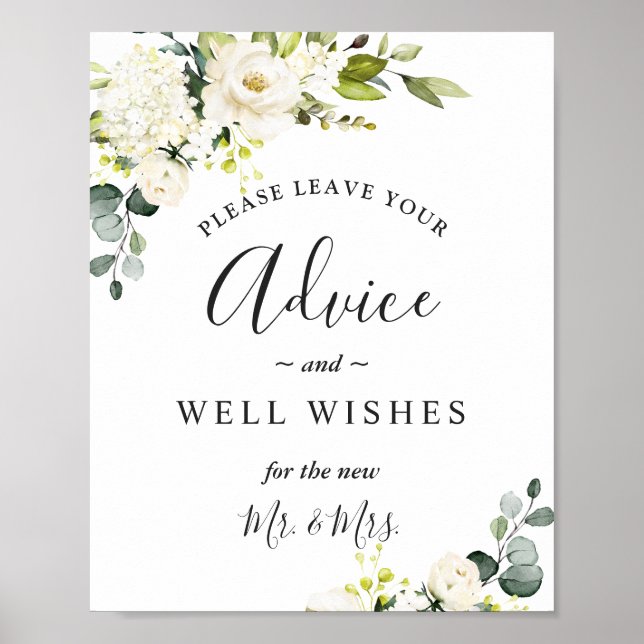 Elegante Eukalyptus-Beratung und gute Hochzeitwüns Poster (Vorne)
