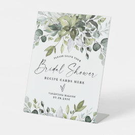 Elegante Eukalyptus Brautparty Rezeptionskarten Si Sockelschild