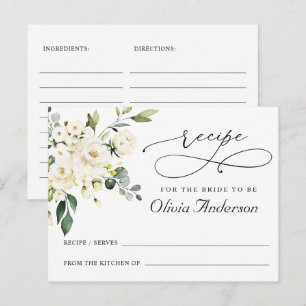 Elegante Eukalyptus-Brautparty-Rezeptkarte Postkarte