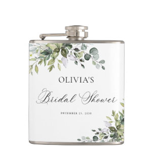 Elegante Eukalyptus-Brautstrauß-Flasche Flachmann