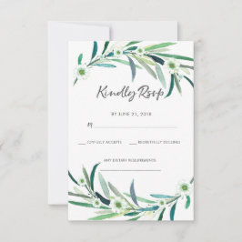 Elegante Eukalyptus floral Aquarellkarten RSVP