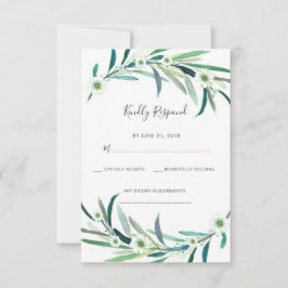 Elegante Eukalyptus floral Aquarellkarten RSVP