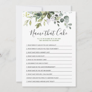 Elegante Eukalyptus Floral Brautparty Game Card Einladung