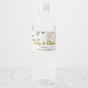 Elegante Eukalyptus-Grün-Wasserflaschen-Etiketten