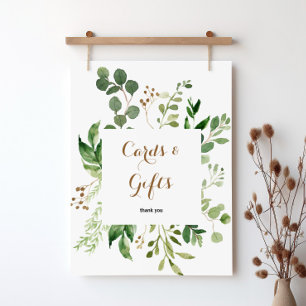 Elegante Eukalyptus-Grünpflanzen-Karten und Gesche Poster