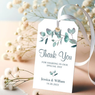 Elegante Eukalyptus-Grünzeug-Dankeschön-Geschenkan Geschenkanhänger